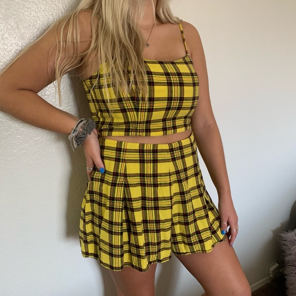 COPY - clueless inspired Cher plaid yellow skirt and top - Picture 1 of 3